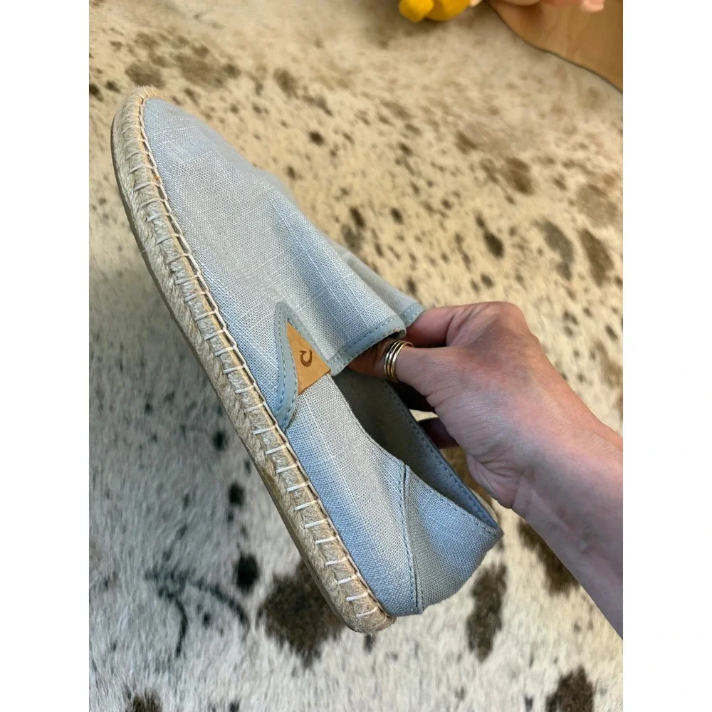 Olukai Kaula Pa'a Kapa Women's Espadrilles Light Blue Size 6.5